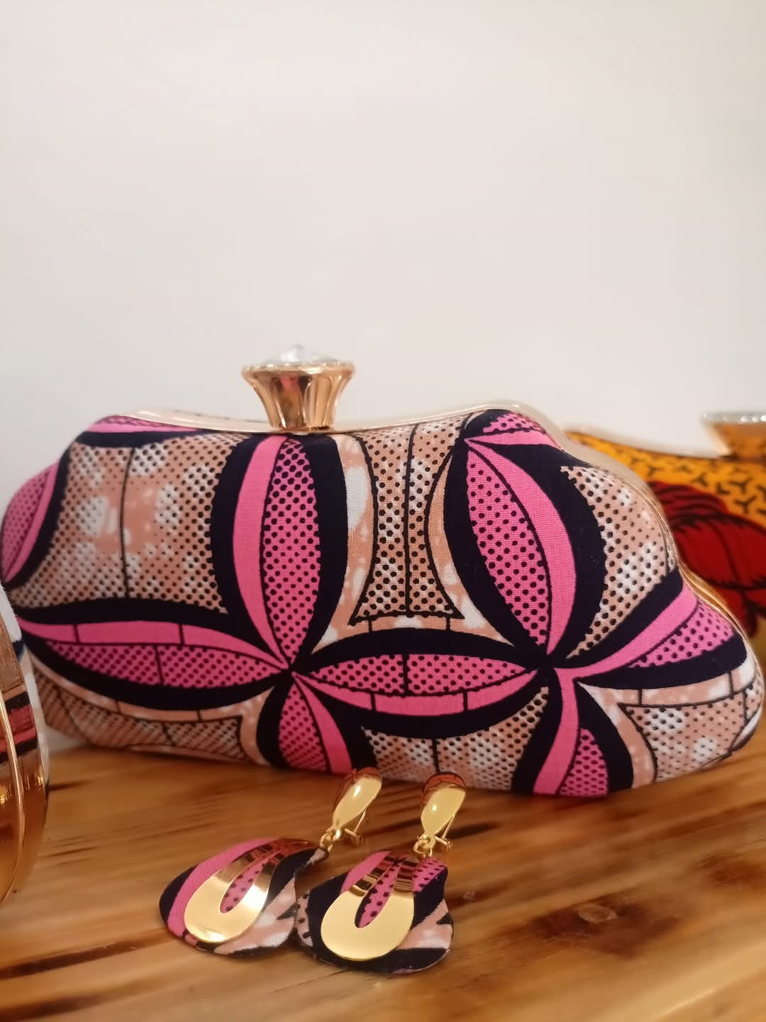 Wax lover _ Ensemble pochette glam's et boucles d'oreilles