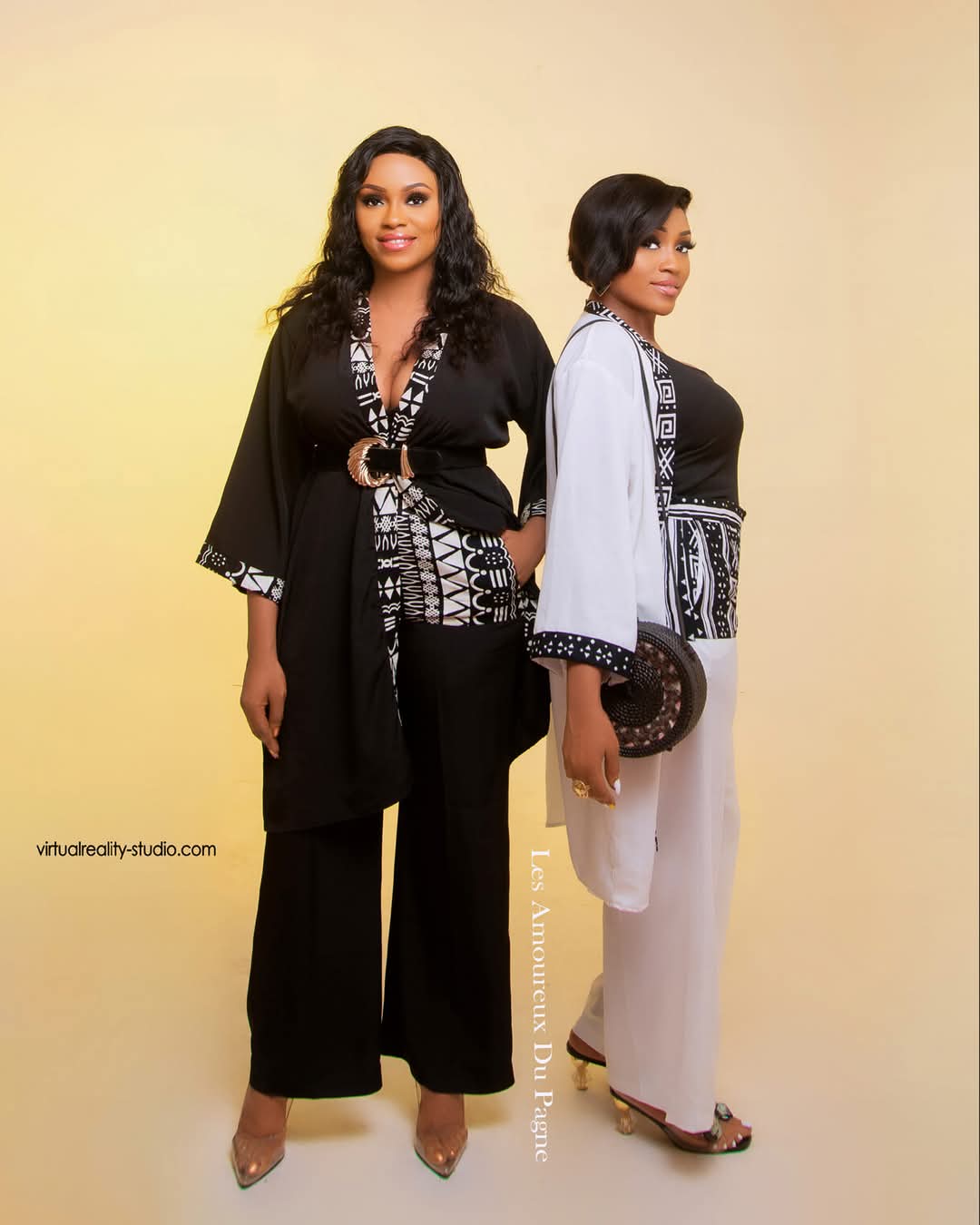 Wax lover _ Ensemble tunique et pantalon blanc/noir