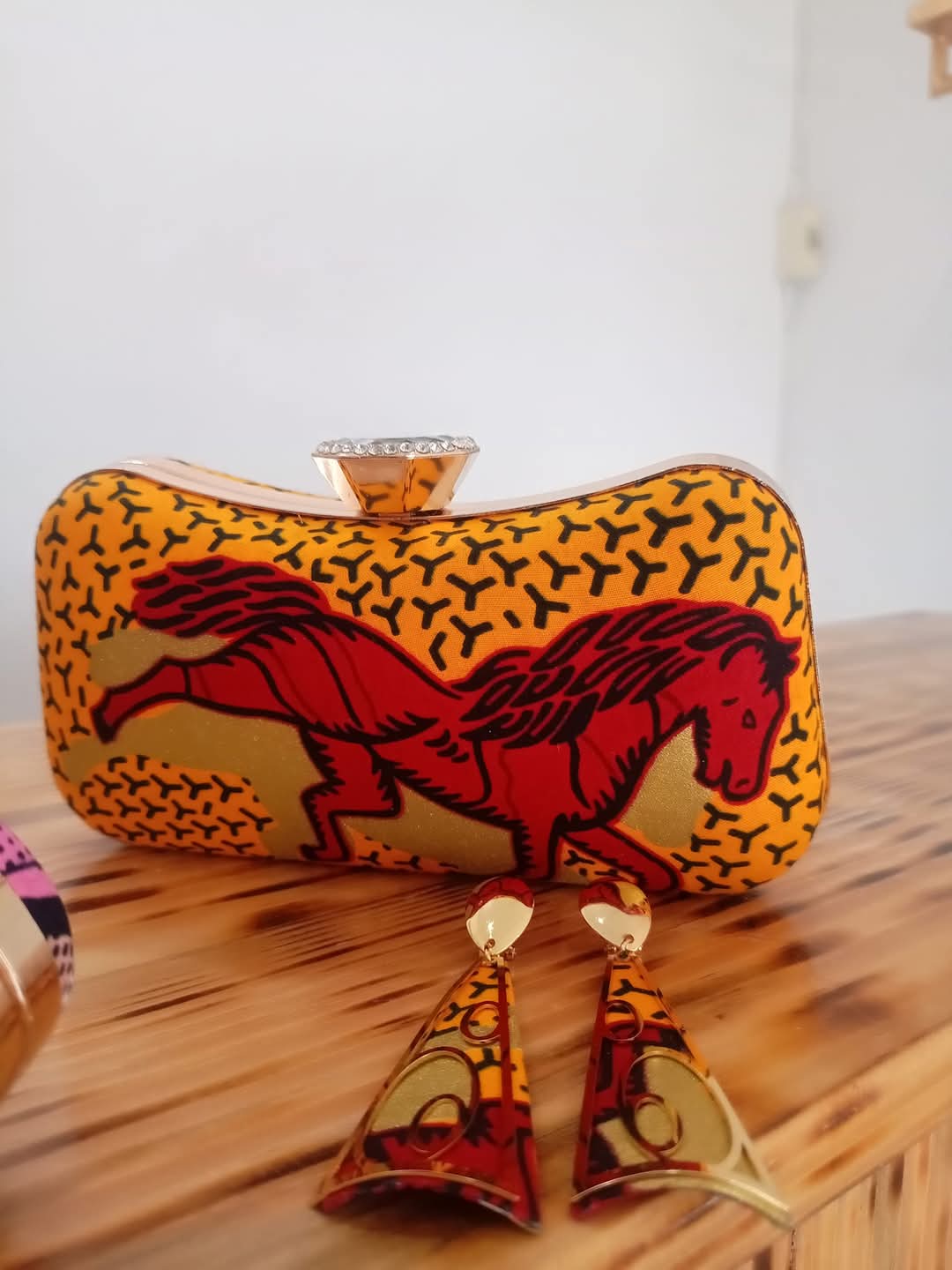 Wax lover _ Ensemble pochette glam's et boucles d'oreilles